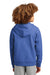 District DT6102Y Youth V.I.T. Fleece Full Zip Hooded Sweatshirt Hoodie w/ Pockets Royal Blue Frost Model Back