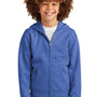 District Youth V.I.T. Fleece Full Zip Hooded Sweatshirt Hoodie w/ Pockets - Royal Blue Frost