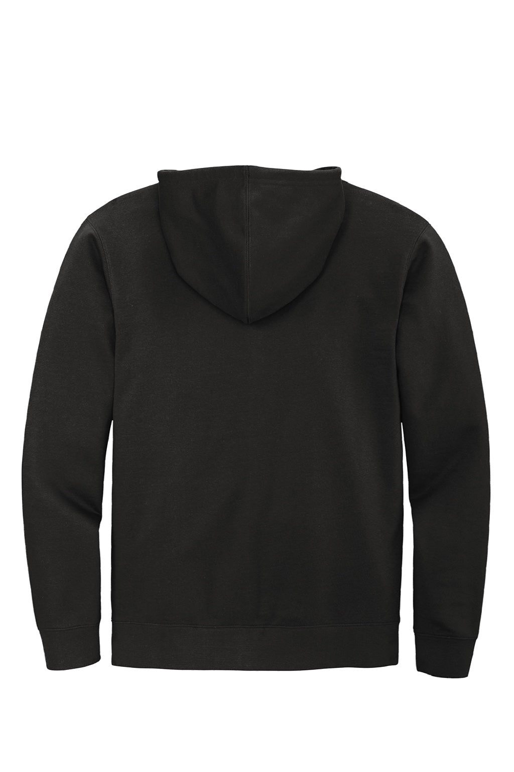 District DT6102 Mens Very Important Fleece Full Zip Hooded Sweatshirt Hoodie w/ Pockets Black Flat Back