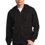 District Mens Very Important Fleece Full Zip Hooded Sweatshirt Hoodie w/ Pockets - Black