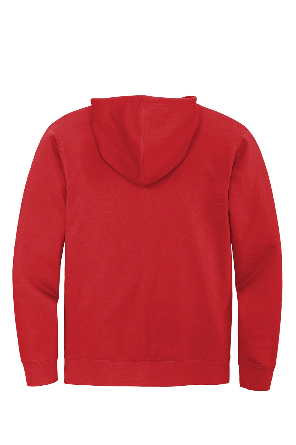 District DT6102 Mens Very Important Fleece Full Zip Hooded Sweatshirt Hoodie w/ Pockets Classic Red Flat Back