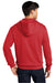 District DT6102 Mens Very Important Fleece Full Zip Hooded Sweatshirt Hoodie w/ Pockets Classic Red Model Back