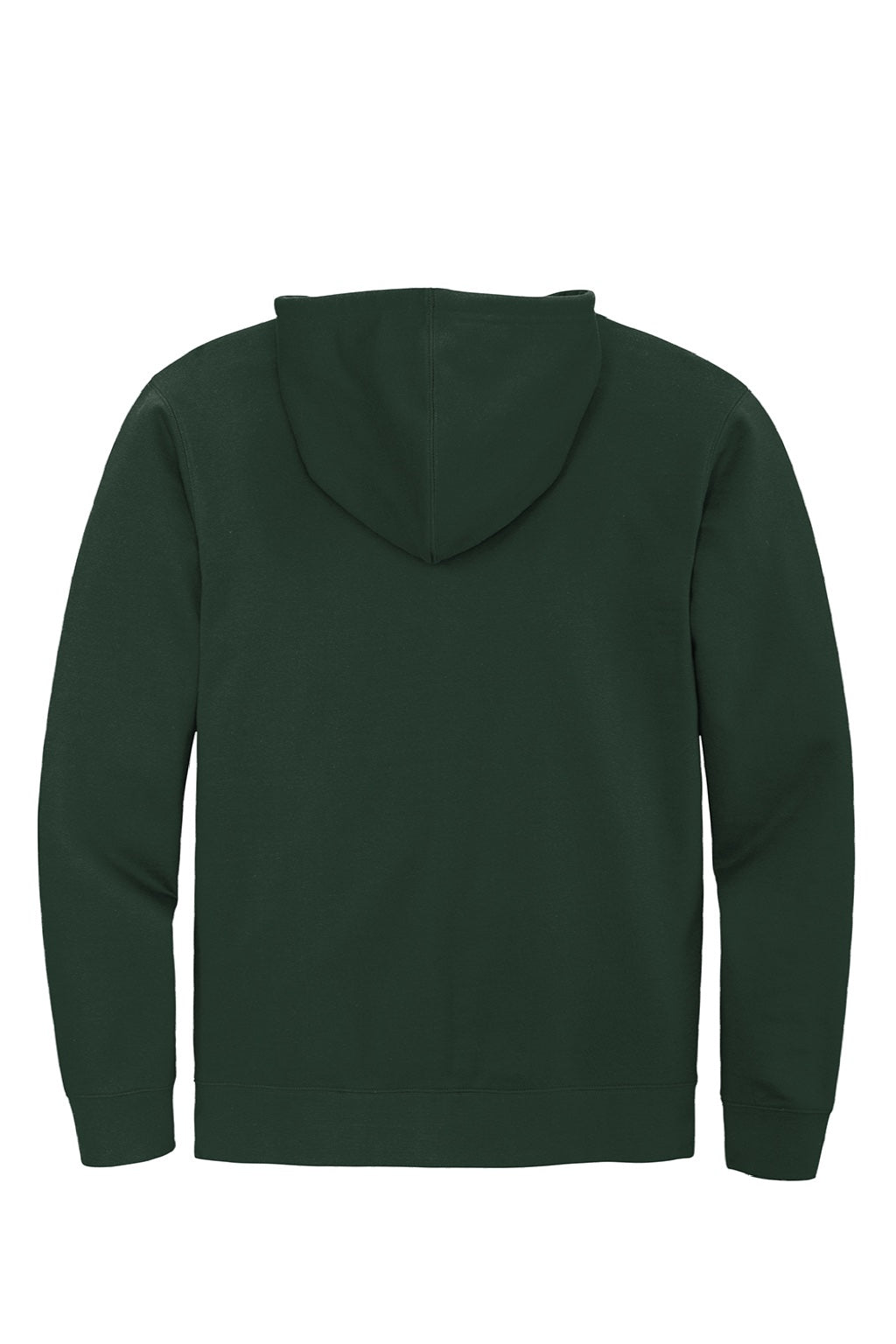 District DT6102 Mens Very Important Fleece Full Zip Hooded Sweatshirt Hoodie w/ Pockets Forest Green Flat Back