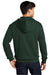 District DT6102 Mens Very Important Fleece Full Zip Hooded Sweatshirt Hoodie w/ Pockets Forest Green Model Back