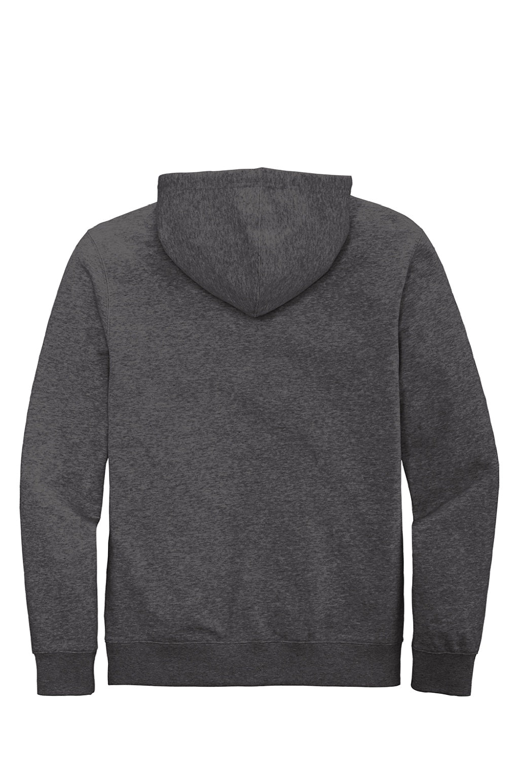 District DT6102 Mens Very Important Fleece Full Zip Hooded Sweatshirt Hoodie w/ Pockets Heather Charcoal Grey Flat Back