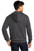 District DT6102 Mens Very Important Fleece Full Zip Hooded Sweatshirt Hoodie w/ Pockets Heather Charcoal Grey Model Back