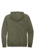 District DT6102 Mens Very Important Fleece Full Zip Hooded Sweatshirt Hoodie w/ Pockets Heather Olive Green Flat Back