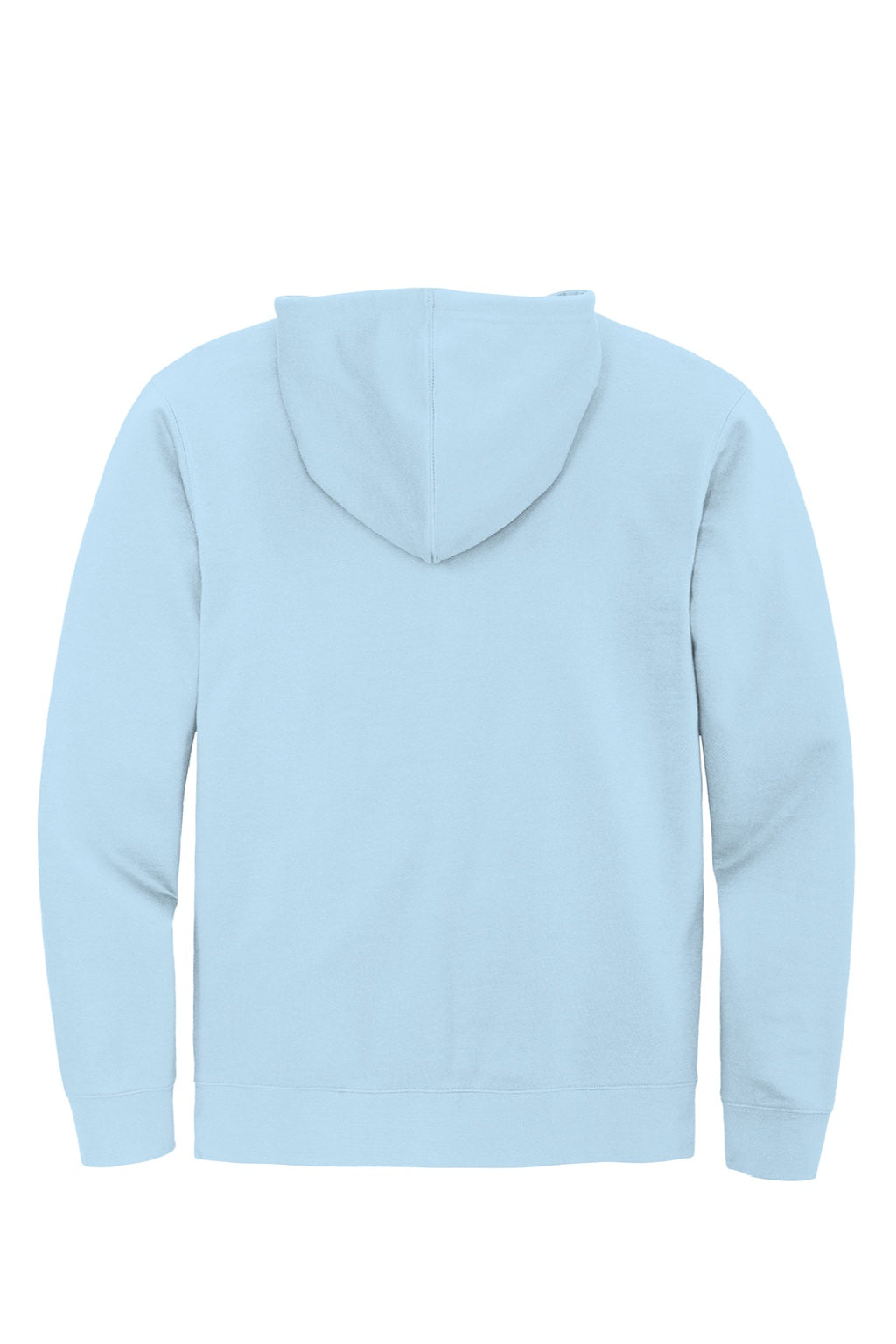 District DT6102 Mens Very Important Fleece Full Zip Hooded Sweatshirt Hoodie w/ Pockets Ice Blue Flat Back