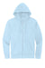 District DT6102 Mens Very Important Fleece Full Zip Hooded Sweatshirt Hoodie w/ Pockets Ice Blue Flat Front