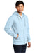 District DT6102 Mens Very Important Fleece Full Zip Hooded Sweatshirt Hoodie w/ Pockets Ice Blue Model 3q
