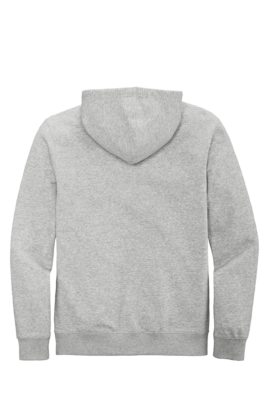 District DT6102 Mens Very Important Fleece Full Zip Hooded Sweatshirt Hoodie w/ Pockets Heather Light Grey Flat Back