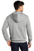 District DT6102 Mens Very Important Fleece Full Zip Hooded Sweatshirt Hoodie w/ Pockets Heather Light Grey Model Back