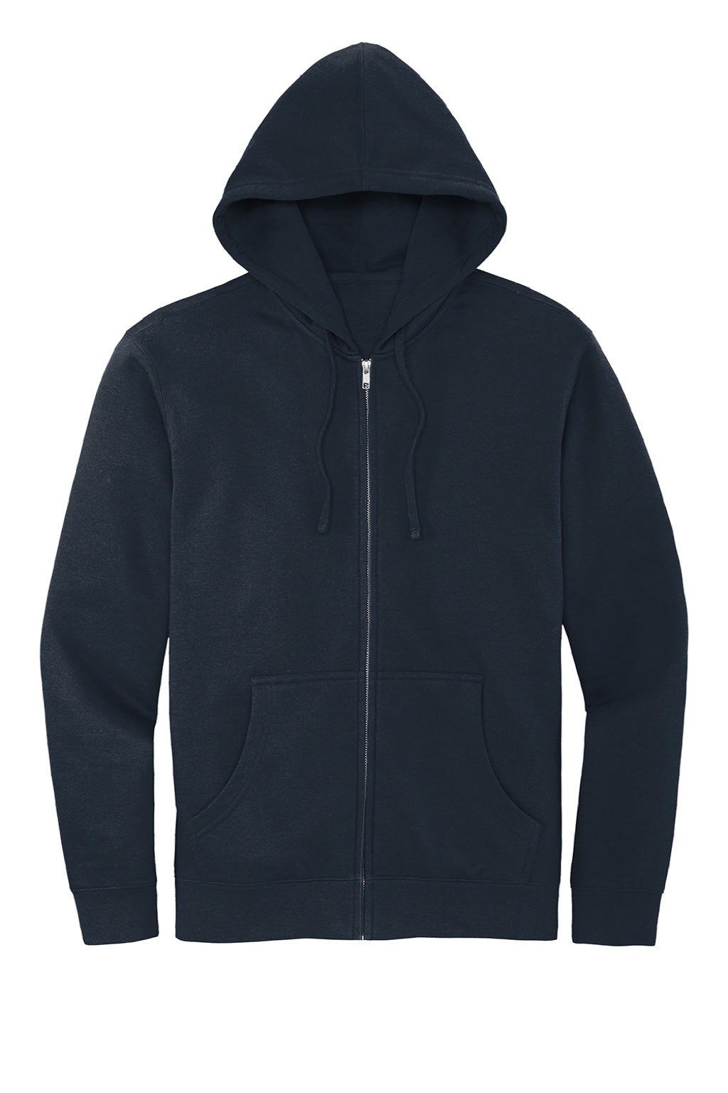 District DT6102 Mens Very Important Fleece Full Zip Hooded Sweatshirt Hoodie w/ Pockets New Navy Blue Flat Front