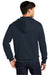District DT6102 Mens Very Important Fleece Full Zip Hooded Sweatshirt Hoodie w/ Pockets New Navy Blue Model Back
