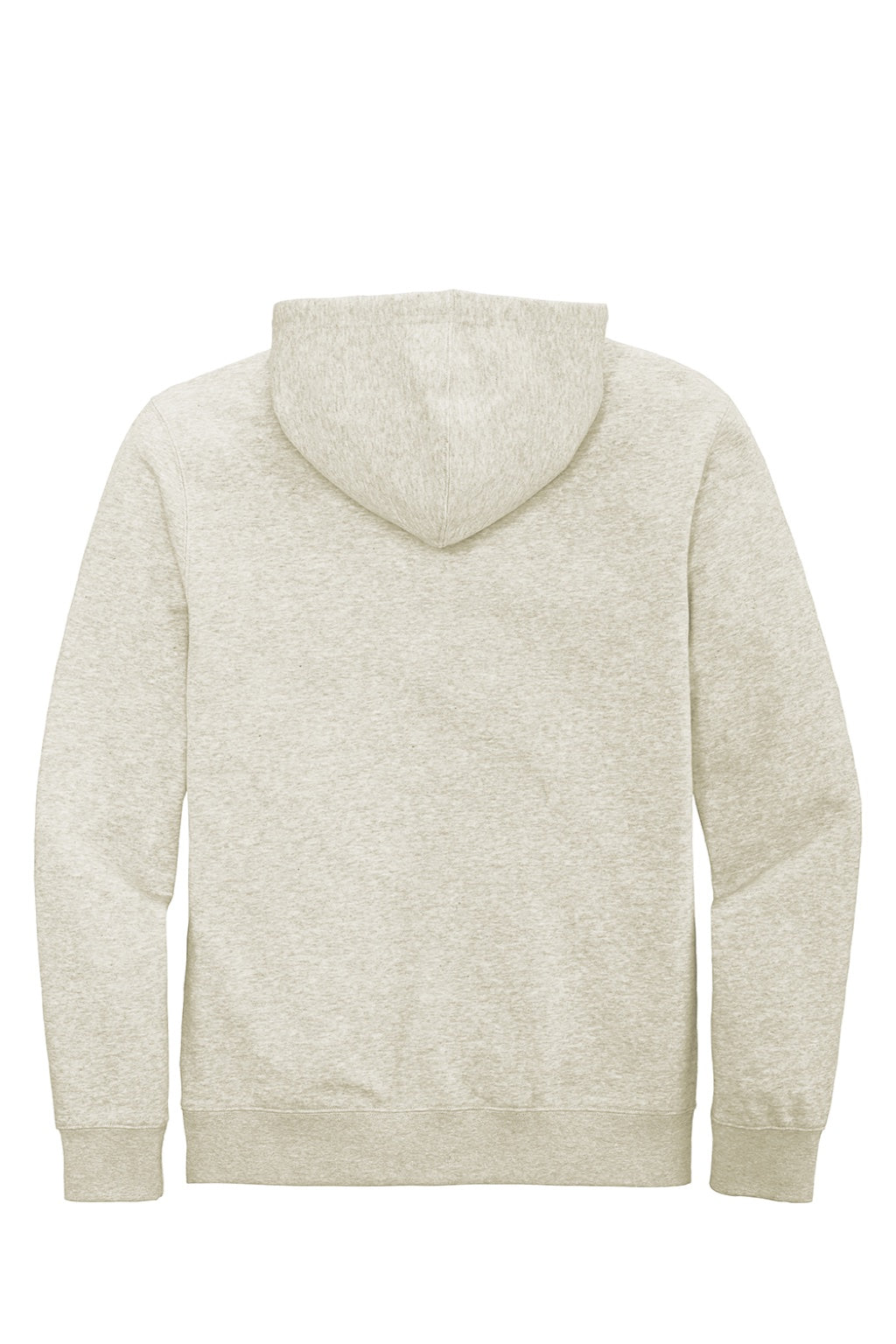 District DT6102 Mens Very Important Fleece Full Zip Hooded Sweatshirt Hoodie w/ Pockets Heather Oatmeal Flat Back