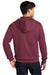 District DT6102 Mens Very Important Fleece Full Zip Hooded Sweatshirt Hoodie w/ Pockets Plum Purple Model Back