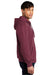 District DT6102 Mens Very Important Fleece Full Zip Hooded Sweatshirt Hoodie w/ Pockets Plum Purple Model Side