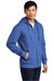 District DT6102 Mens Very Important Fleece Full Zip Hooded Sweatshirt Hoodie w/ Pockets Royal Blue Frost Model 3q