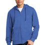District Mens Very Important Fleece Full Zip Hooded Sweatshirt Hoodie w/ Pockets - Royal Blue Frost