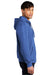 District DT6102 Mens Very Important Fleece Full Zip Hooded Sweatshirt Hoodie w/ Pockets Royal Blue Frost Model Side
