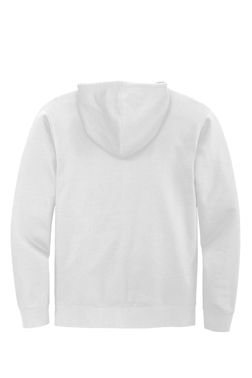 District DT6102 Mens Very Important Fleece Full Zip Hooded Sweatshirt Hoodie w/ Pockets White Flat Back