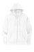 District DT6102 Mens Very Important Fleece Full Zip Hooded Sweatshirt Hoodie w/ Pockets White Flat Front