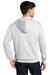 District DT6102 Mens Very Important Fleece Full Zip Hooded Sweatshirt Hoodie w/ Pockets White Model Back
