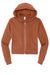District DT6103 Womens V.I.T. Fleece Full Zip Hooded Sweatshirt Hoodie w/ Pockets Desert Rose Flat Front