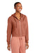 District DT6103 Womens V.I.T. Fleece Full Zip Hooded Sweatshirt Hoodie w/ Pockets Desert Rose Model 3q