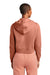 District DT6103 Womens V.I.T. Fleece Full Zip Hooded Sweatshirt Hoodie w/ Pockets Desert Rose Model Back