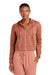 District DT6103 Womens V.I.T. Fleece Full Zip Hooded Sweatshirt Hoodie w/ Pockets Desert Rose Model Front