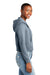District DT6103 Womens V.I.T. Fleece Full Zip Hooded Sweatshirt Hoodie w/ Pockets Heather Flint Blue Model Side