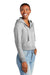 District DT6103 Womens V.I.T. Fleece Full Zip Hooded Sweatshirt Hoodie w/ Pockets Heather Light Grey Model 3q