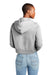 District DT6103 Womens V.I.T. Fleece Full Zip Hooded Sweatshirt Hoodie w/ Pockets Heather Light Grey Model Back