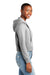 District DT6103 Womens V.I.T. Fleece Full Zip Hooded Sweatshirt Hoodie w/ Pockets Heather Light Grey Model Side