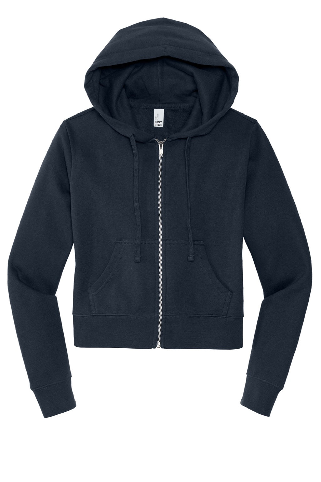 District DT6103 Womens V.I.T. Fleece Full Zip Hooded Sweatshirt Hoodie w/ Pockets New Navy Blue Flat Front