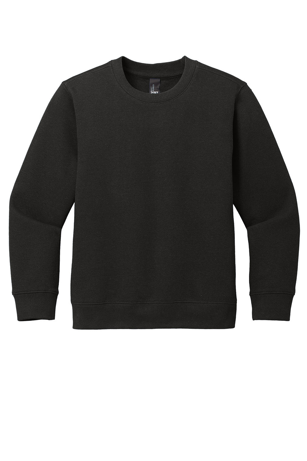 District DT6104Y Youth V.I.T. Fleece Crewneck Sweatshirt Black Flat Front