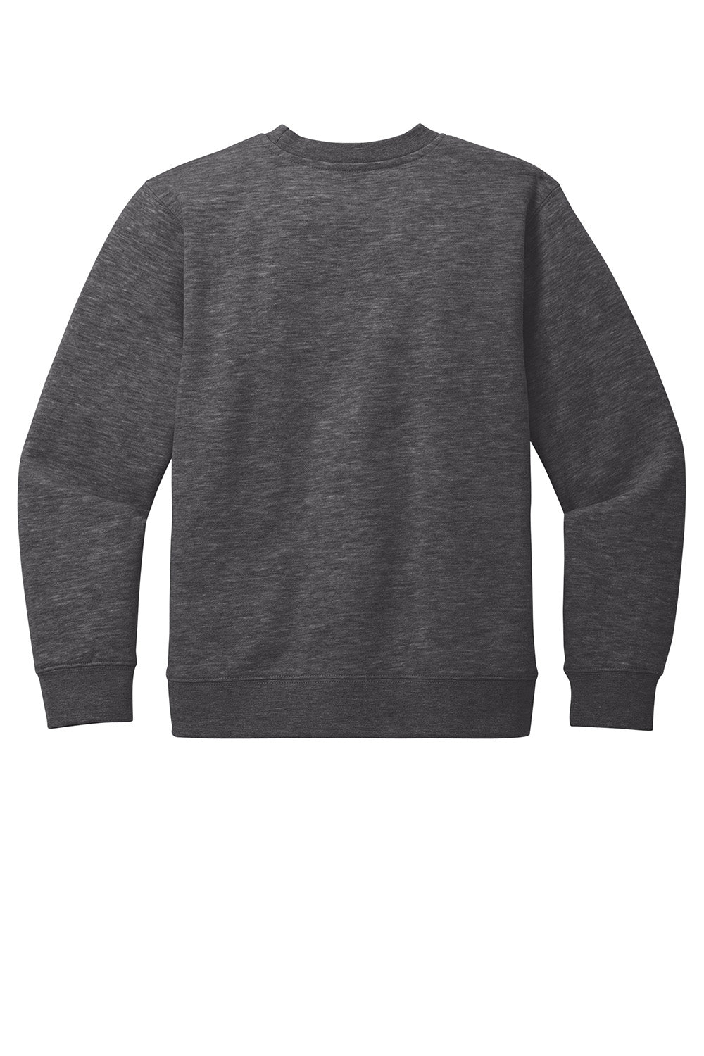 District DT6104Y Youth V.I.T. Fleece Crewneck Sweatshirt Heather Charcoal Grey Flat Back