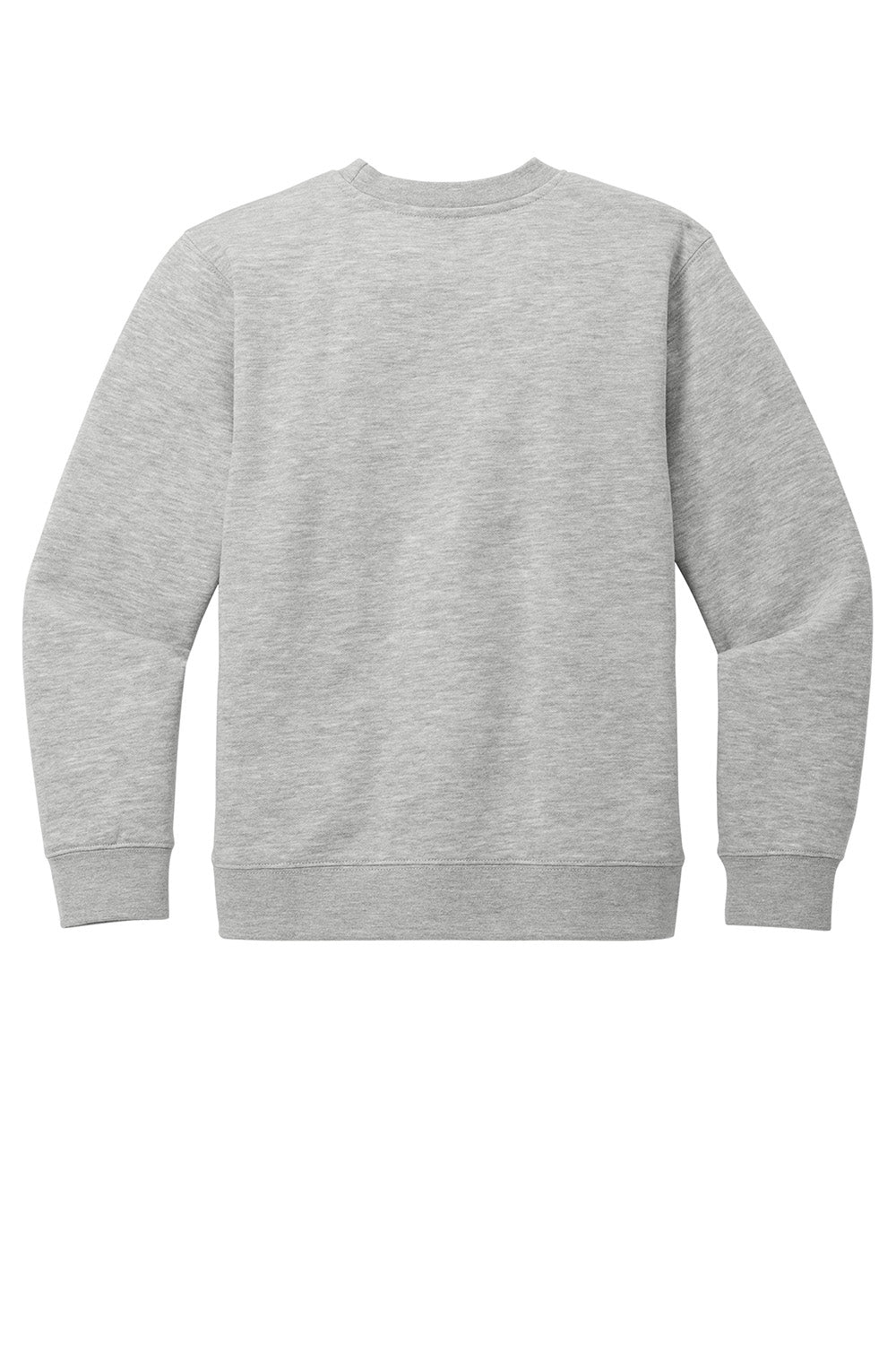 District DT6104Y Youth V.I.T. Fleece Crewneck Sweatshirt Heather Light Grey Flat Back