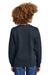 District DT6104Y Youth V.I.T. Fleece Crewneck Sweatshirt New Navy Blue Model Back