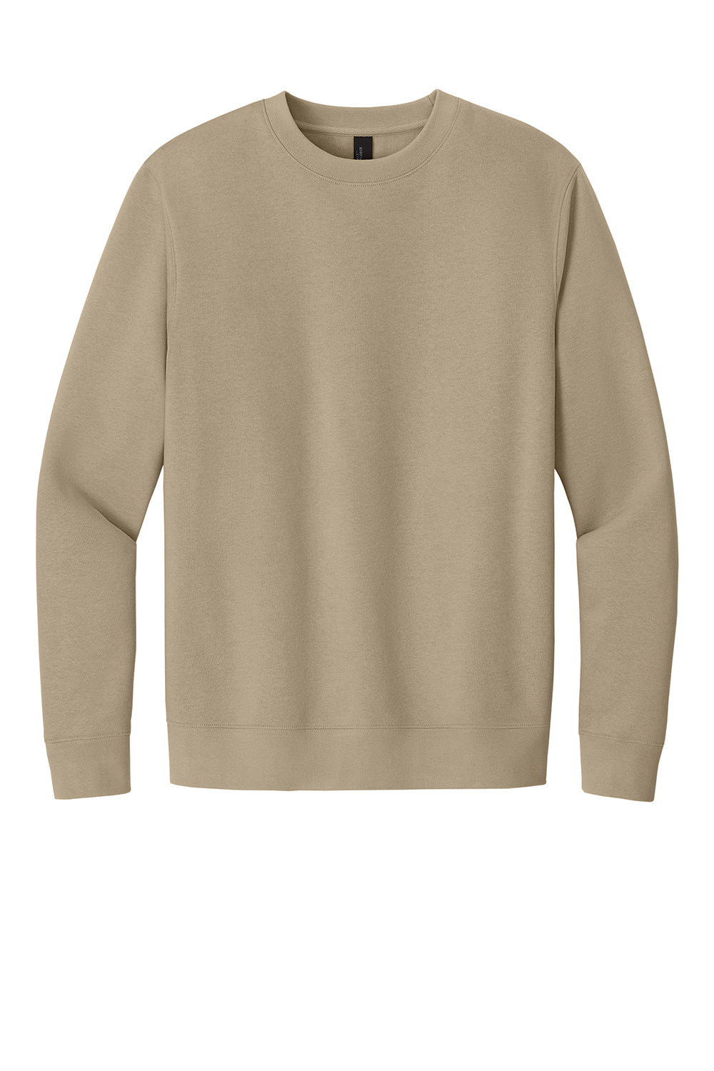 District DT6104 Mens Very Important Fleece Crewneck Sweatshirt Desert Tan Flat Front