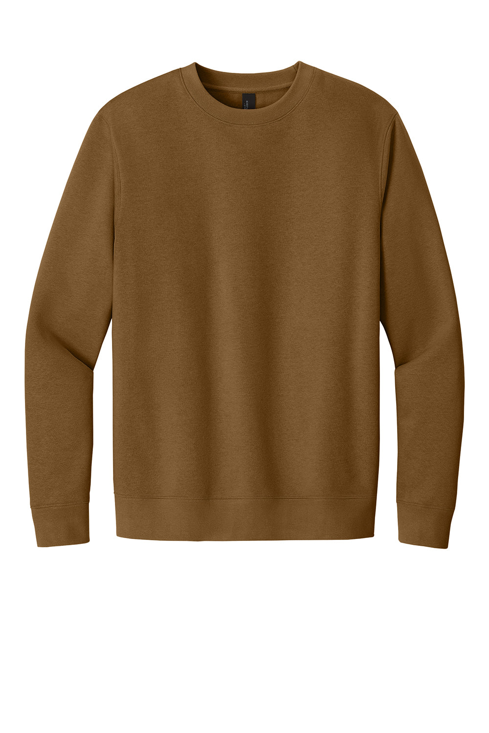 District DT6104 Mens Very Important Fleece Crewneck Sweatshirt Duck Brown Flat Front