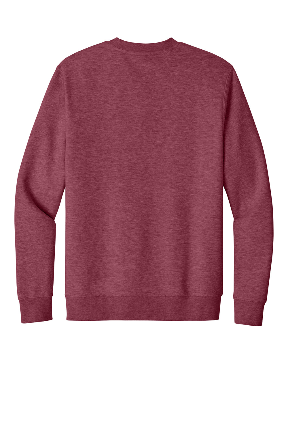 District DT6104 Mens Very Important Fleece Crewneck Sweatshirt Heather Cardinal Red Flat Back