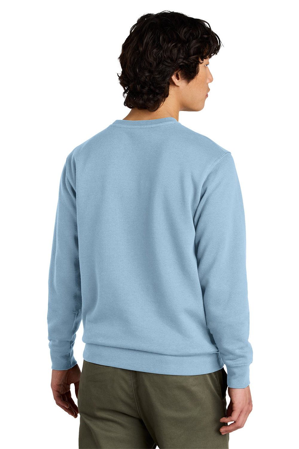 District DT6104 Mens Very Important Fleece Crewneck Sweatshirt Ice Blue Model Back