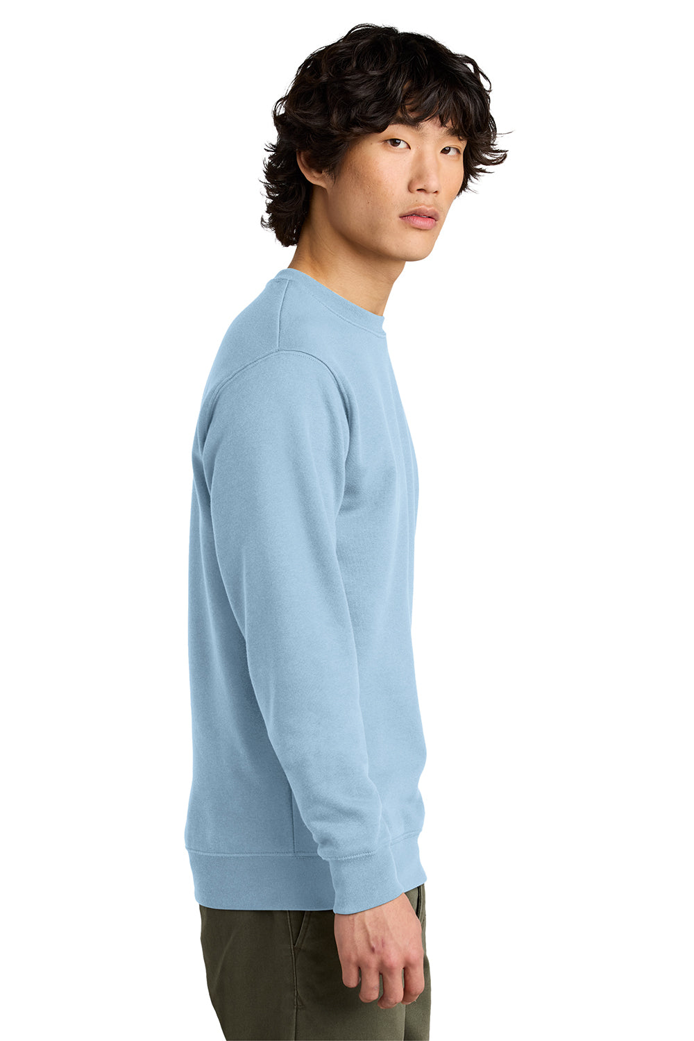 District DT6104 Mens Very Important Fleece Crewneck Sweatshirt Ice Blue Model Side