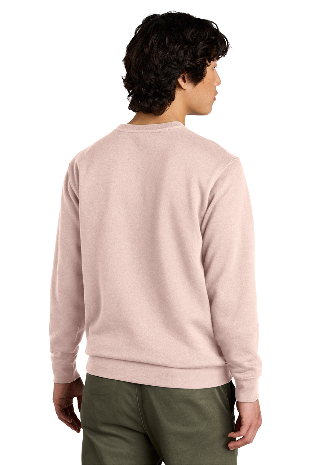 District DT6104 Mens Very Important Fleece Crewneck Sweatshirt Rosewater Pink Model Back
