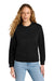 District DT6105 Womens V.I.T. Fleece Crewneck Sweatshirt Black Model Front