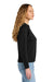 District DT6105 Womens V.I.T. Fleece Crewneck Sweatshirt Black Model Side