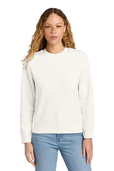 District DT6105 Womens V.I.T. Fleece Crewneck Sweatshirt Gardenia Model Front