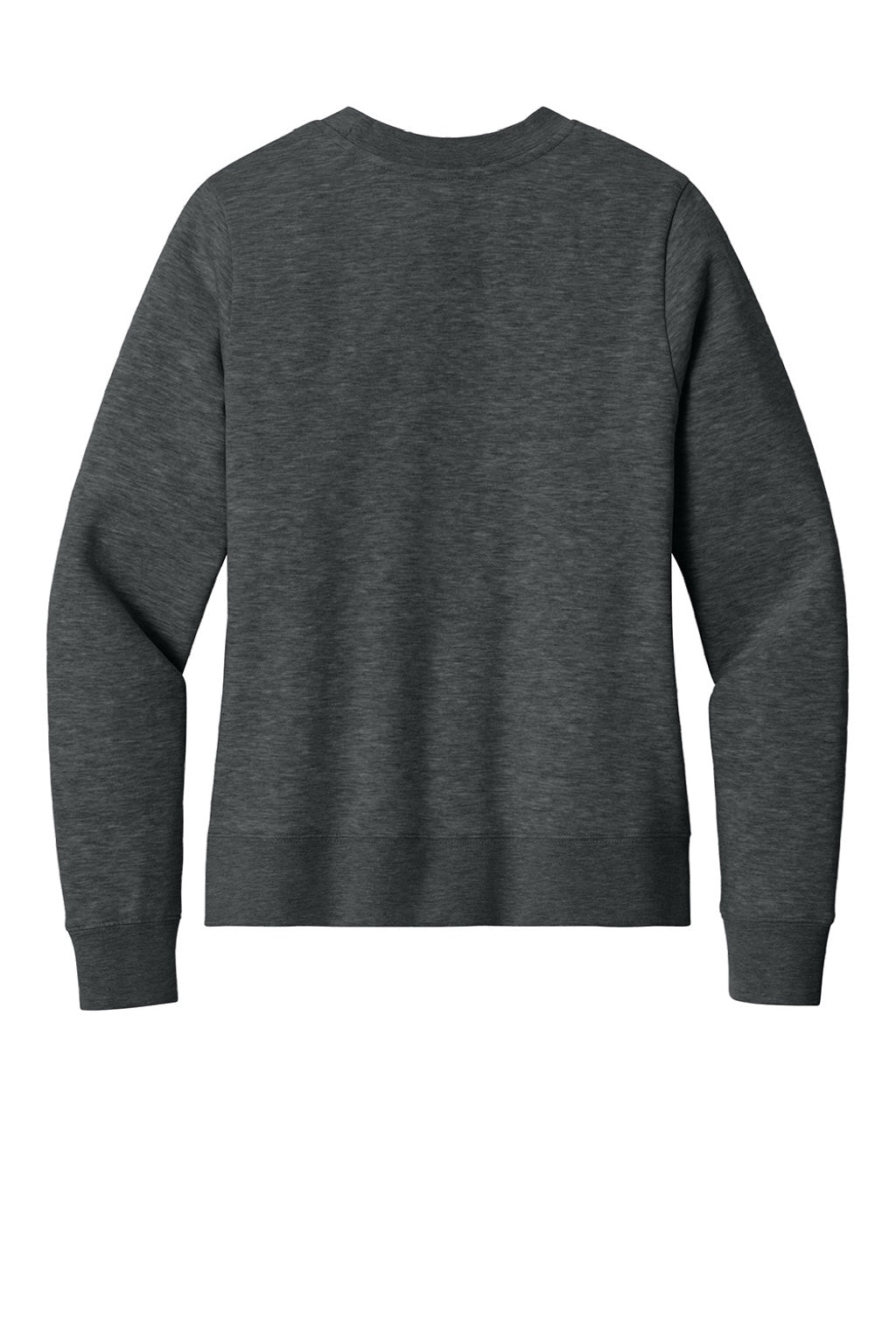 District DT6105 Womens V.I.T. Fleece Crewneck Sweatshirt Heather Charcoal Grey Flat Back